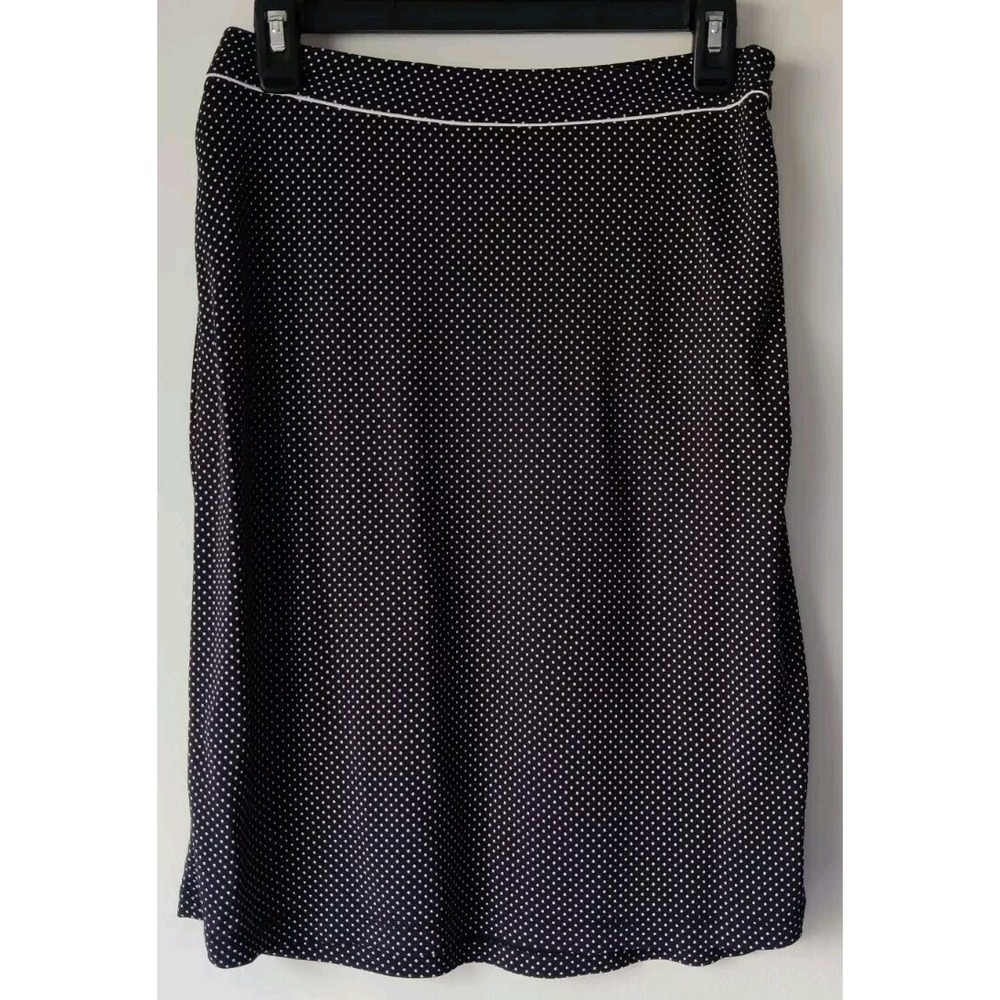 Ann Taylor Size 2 Black White Polka Dot Women's A-Line‎ 100% Rayon Women's Skirt